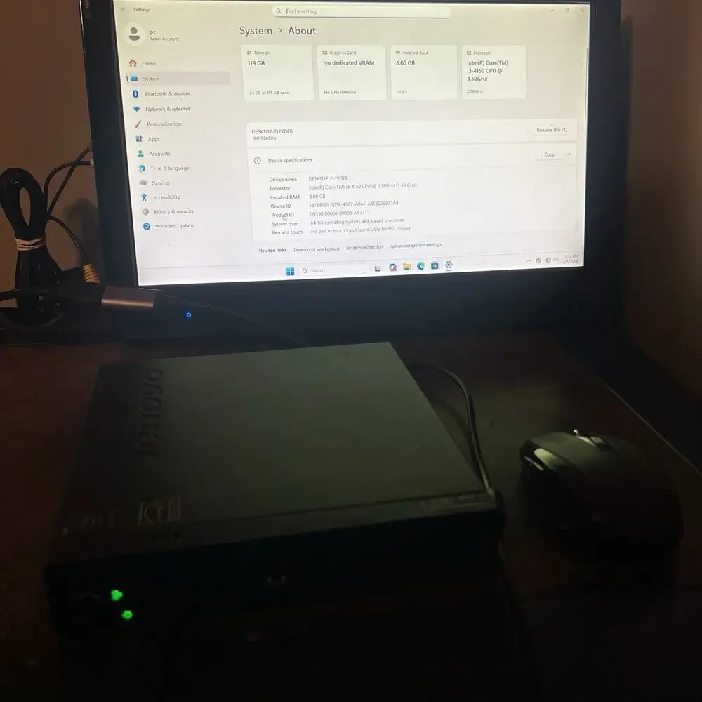 Lenovo ThinkCentre M73 Tiny i3-4150 3.50GHz 8GB RAM 128GB-No Charger | EDK-00034